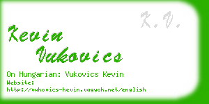 kevin vukovics business card